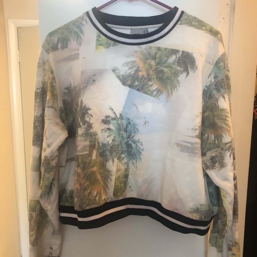 Printed Cropped Sweatshirt